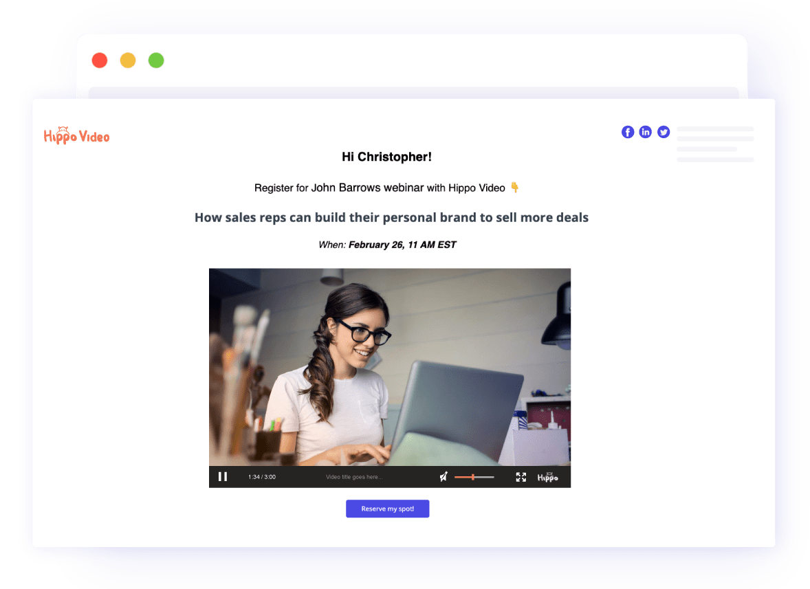 Personalized events and webinar videos Personalized events and webinar videos